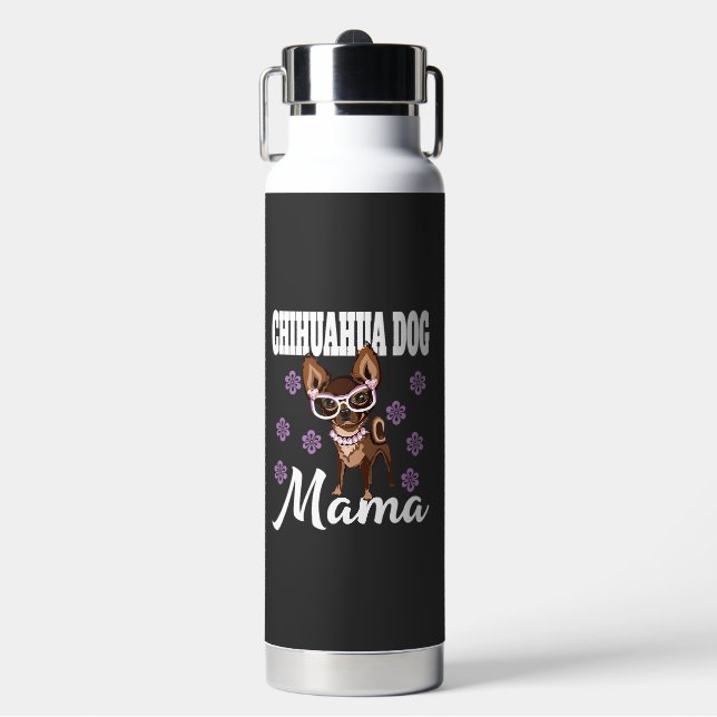 Frauen Chihuahua Hundemutter   Trinkflasche (Vorderseite)