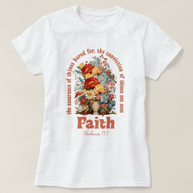 Frauen Christlich Boho Faith Wildblume T-Shirt (Design vorne)