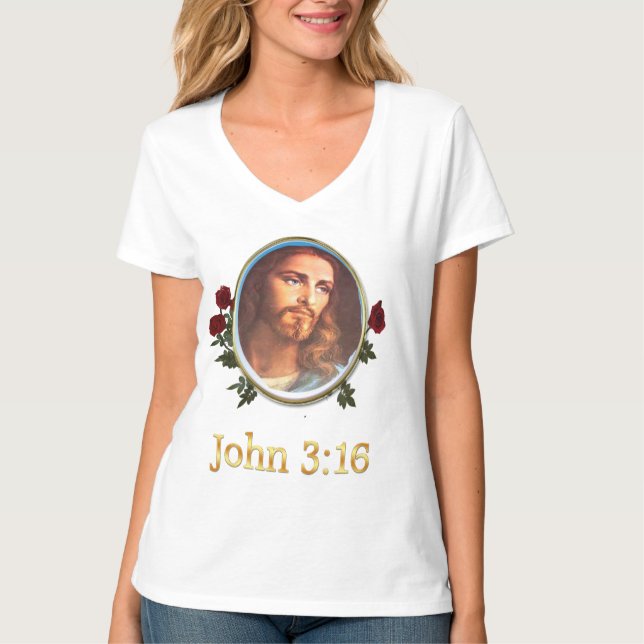 Frauen Christliche T - Shirt John 3:16 (Vorderseite)