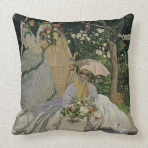 Frauen Claude Monets   im Garten Kissen
