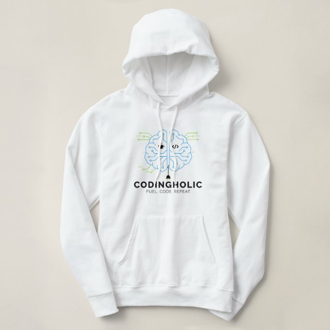 Frauen Clean Tech Gehirn Coding Grafik Entwickleri Hoodie (Design vorne)