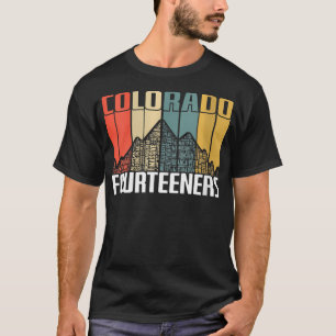 Frauen Colorado 14er Wanderung Fourteeners Retro V T-Shirt