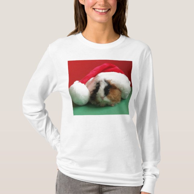 Frauen Coole Weihnachtsfeiertage Guinea Pig T-Shirt (Vorderseite)