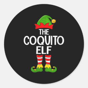 Frauen Coquito-Elfe Weihnachten passende Familie-E Runder Aufkleber
