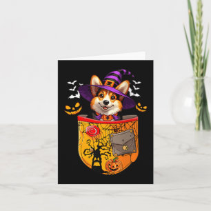 Frauen Corgi als Hexe in Poc Halloween Hundebesitz Karte