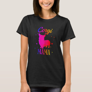 Frauen Corgi Mama Vintag farbenfroh für Corgi Dog T-Shirt