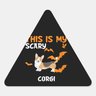 Frauen Corgi mit Schwanz Kostüm Halloween Lazy Sca Dreieckiger Aufkleber