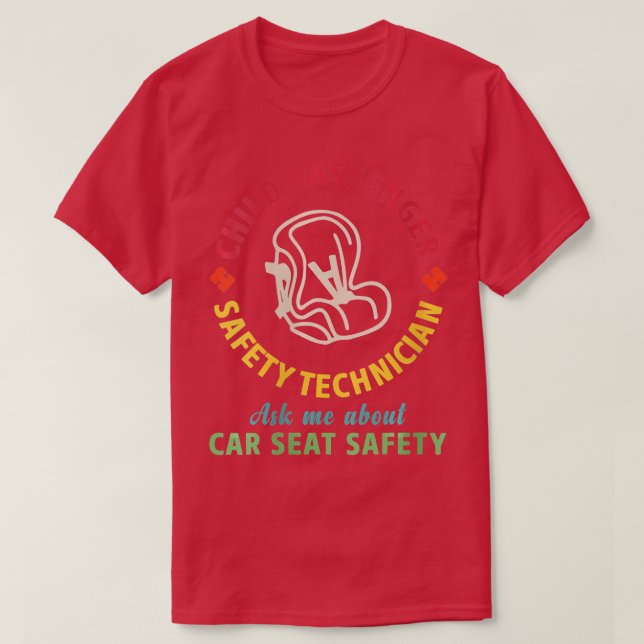 Frauen CPST Kindersicherheitsassistent Auto T-Shirt (Design vorne)