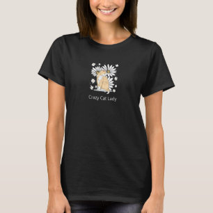 Frauen Crazy Cat Lady mit weißen Daisys für eine K T-Shirt
