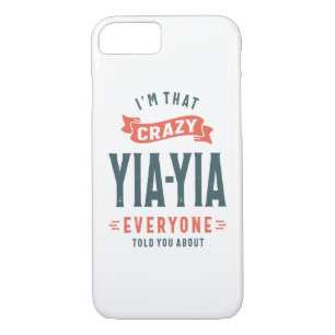 Frauen Crazy Yia-Yia Grandma Muttertagsgeschenk Case-Mate iPhone Hülle