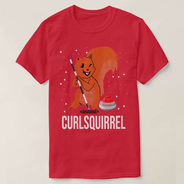 Frauen Curling Sport Mascot Curlsquirrel Curling S T-Shirt (Design vorne)