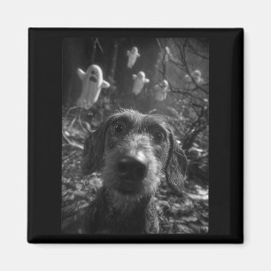 Frauen Dachshund Selfie mit Geistern im verlassene Magnet