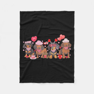 Frauen Dachshund Valentinstag Wurst Hund Halstuch Fleecedecke