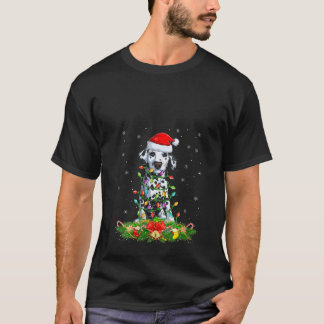Frauen Dalmatiner-Hundeliebhaber Beleuchtung Xmas  T-Shirt