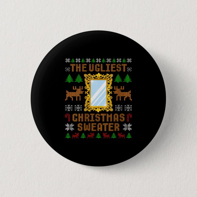 Frauen Das hässlichste Weihnachtssweatshirt mit ei Button (Vorderseite)