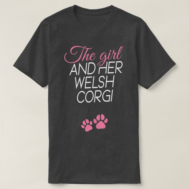 Frauen Das Mädchen und ihre walisischen Korgi Hund T-Shirt (Design vorne)