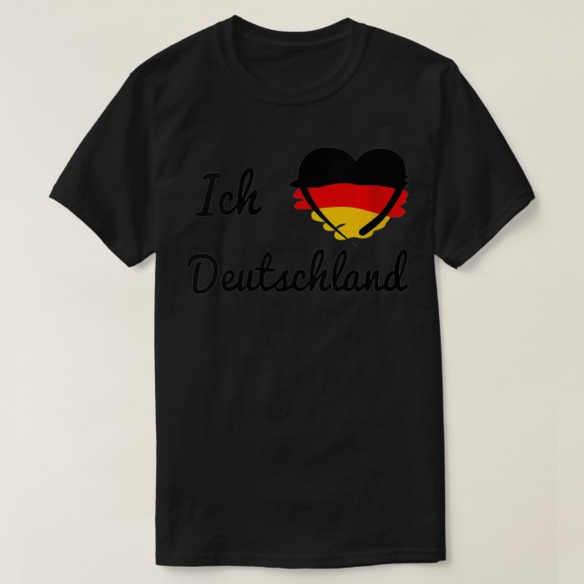 Frauen deutsche Flagge Ich Liebe Deutschland I Lie T-Shirt (Design vorne)