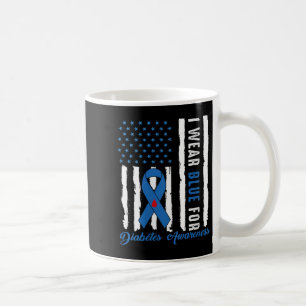 Frauen Diabetes Awareness T-Shirt Blue Ribbon Diab Kaffeetasse