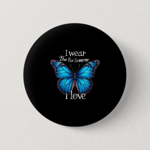 Frauen: Diabetes-Bewusstsein Butterfly Familienunt Button