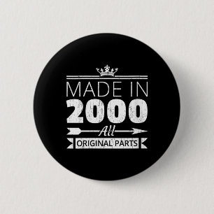 Frauen, die 2000 geboren wurden, Vintage-Zitat zum Button