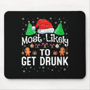 Frauen, die am ehesten Betrunkene Weihnachtsfamili Mousepad