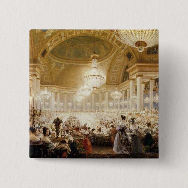 Frauen, die beim Tuileries im Jahre 1835 speisen Button (Vorderseite)