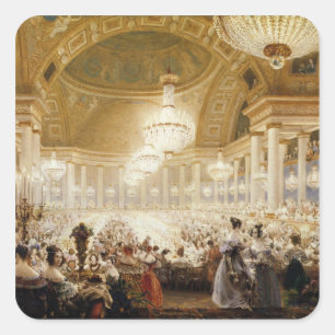 Frauen, die beim Tuileries im Jahre 1835 speisen Quadratischer Aufkleber