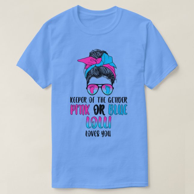 Frauen, die das Geschlecht in Rosa oder Blau halte T-Shirt (Design vorne)