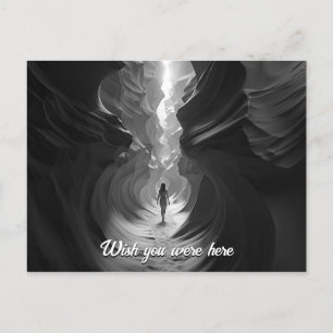 Frauen, die durch ein Canyon Golf B&W Foto gehen Postkarte