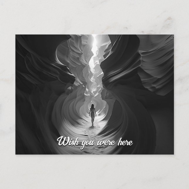 Frauen, die durch ein Canyon Golf B&W Foto gehen Postkarte (Vorderseite)