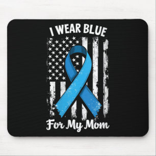 Frauen, die ich blau für meine Mama tragen Diabete Mousepad
