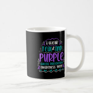 Frauen, die ich trage Aquamarine und Lila Suizidpr Kaffeetasse
