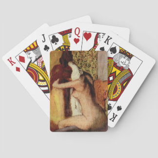 Frauen, die ihren Neck von Edgar Degas trocken hab Spielkarten