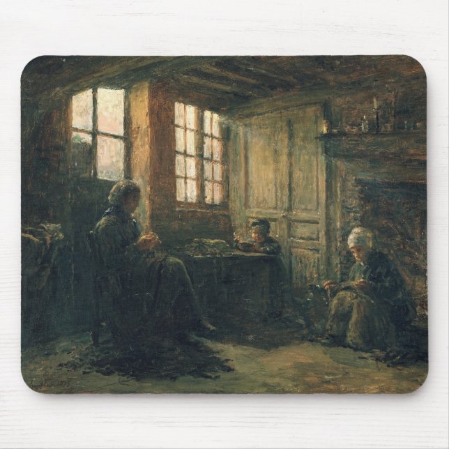 Frauen, die Leinen, Honfleur, 1877 ausfransen Mousepad (Vorne)