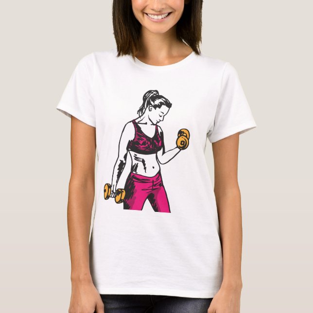 Frauen, die Personal Training Business gewichten T-Shirt (Vorderseite)