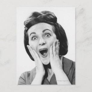 Frauen, die sich dem Gesicht stellen Postkarte