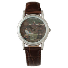 Frauen, die über der Gartenmauer chatten (Klatsch) Armbanduhr