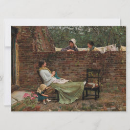 Frauen, die über der Gartenmauer chatten (Klatsch) Karte