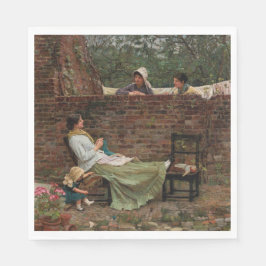 Frauen, die über der Gartenmauer chatten (Klatsch) Serviette