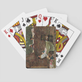 Frauen, die über der Gartenmauer chatten (Klatsch) Spielkarten