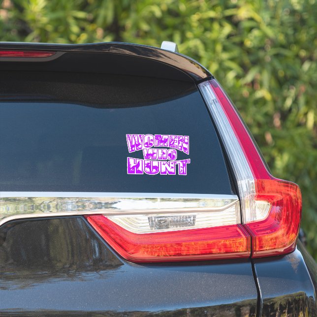 Frauen, die Vinyl Decal jagen - Lila Aufkleber (Auto Seite)