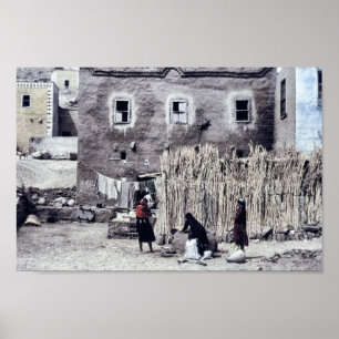 Frauen, die Wäsche und tägliche Aufgaben machen Poster