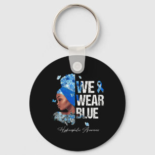 Frauen, die wir tragen Blaues-Hydrocephalus-Bewuss Schlüsselanhänger