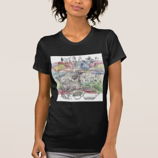 Frauen, die zeichnend Shirt färben