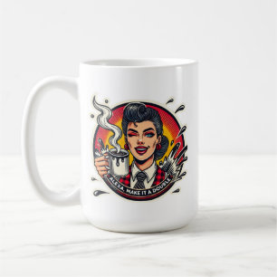Frauen, die zu jeder Tageszeit Kaffee Liebe haben Kaffeetasse