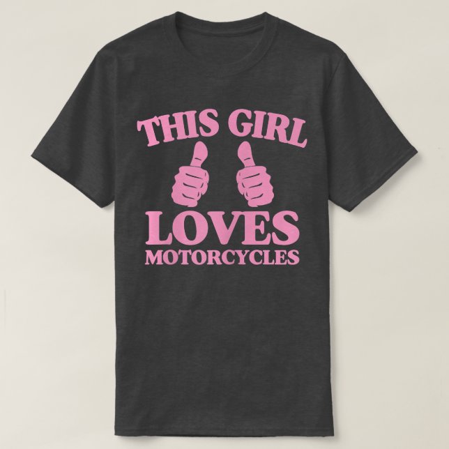 Frauen diese Girl-Lieben Motorräder Funny Two Thum T-Shirt (Design vorne)