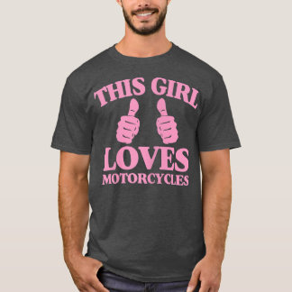 Frauen diese Girl-Lieben Motorräder Funny Two Thum T-Shirt