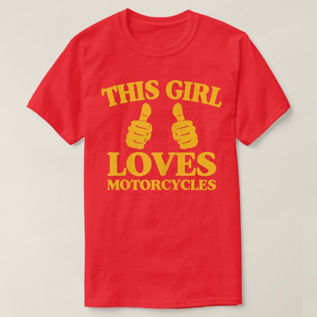 Frauen diese Girl-Lieben Motorräder Funny Two Thum T-Shirt (Design vorne)