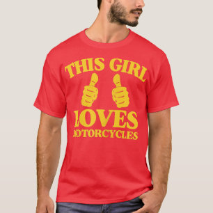 Frauen diese Girl-Lieben Motorräder Funny Two Thum T-Shirt