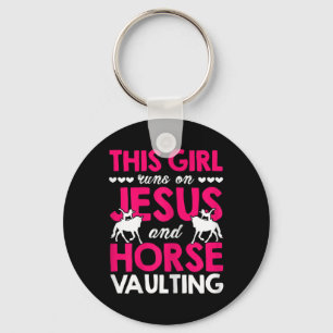 Frauen dieses Mädchen läuft auf Jesus und Pferd ge Schlüsselanhänger